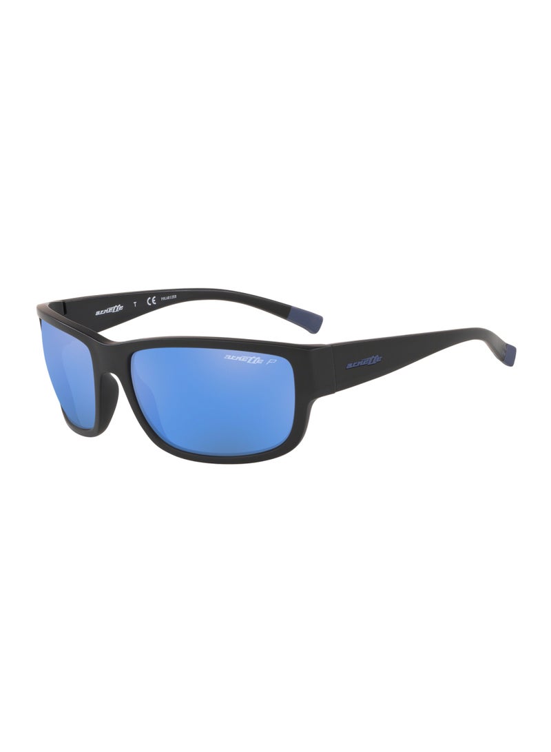 Arnette Men's Square Sunglasses - Matte Black Frame with Polarized Blue Mirror Lenses (AN4256 01/22 62) - Image 1